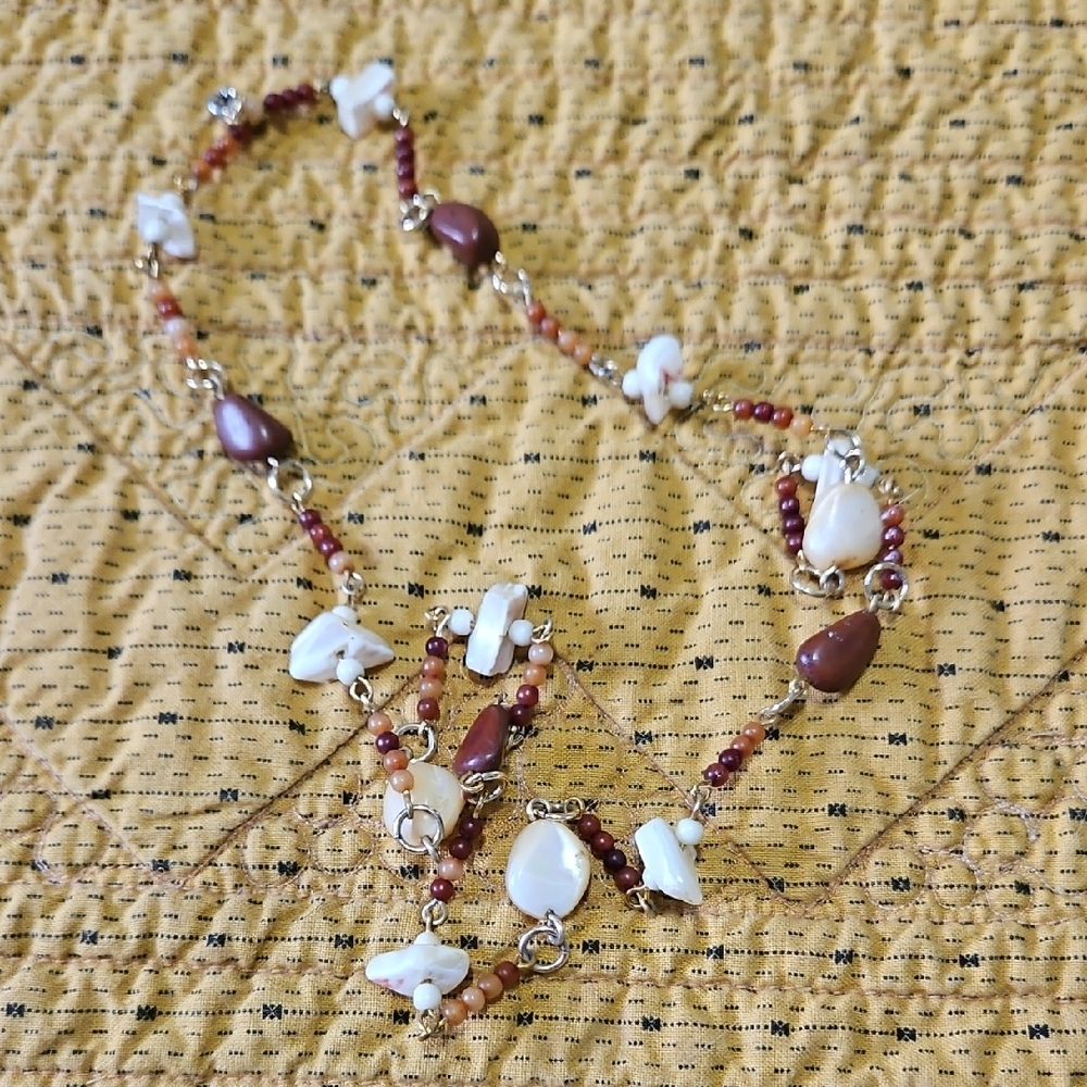 Chic Multi-Stone Necklace with Gold Accents